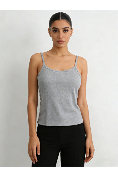 Take Two By Styli Grey Solid Padded Cami Top