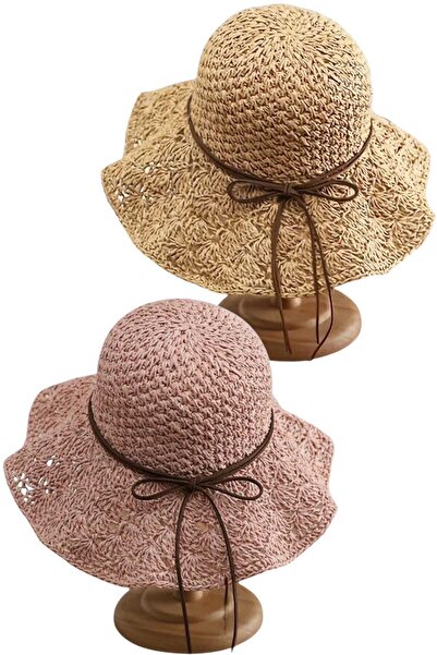 Uniquetrenders Women's Summer Straw Hat Knitted Patterned Wide Brim Bohemian ...