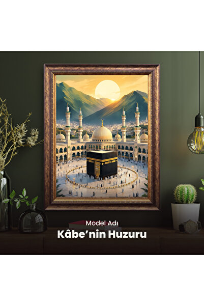 hediye hobim Kabe'nin Huzuru 40x50 Sayılarla Boyama Seti Boya Fırça Dahil Tuv...
