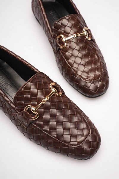 sedora shoes حذاء باليه نسائي محبوك باللون الأسود والبني