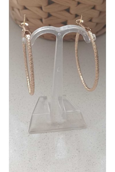 SUGÜLİNSHOP & HANDMADE JEWELRY Gold Plated Stainless Steel Women's Hoop Earrings
