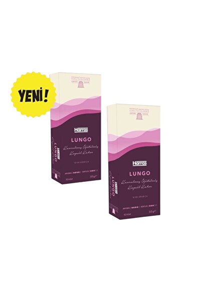 Harras Lungo Kapsül Kahve Nespresso Uyumlu %100 Arabica 10 Adet 2 Paket (Topl...