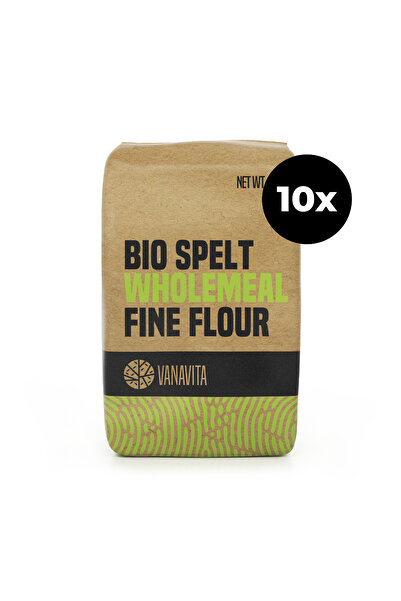 GymBeam BIO Fine Wholemeal Spelt Flour, 10 x 1000 g
