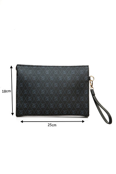 Nexora Women's 2-Piece Monogram Patterned Clutch Bag and Wallet Set