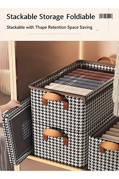 Generic Foldable storage box with lid Large fabric garment storage box