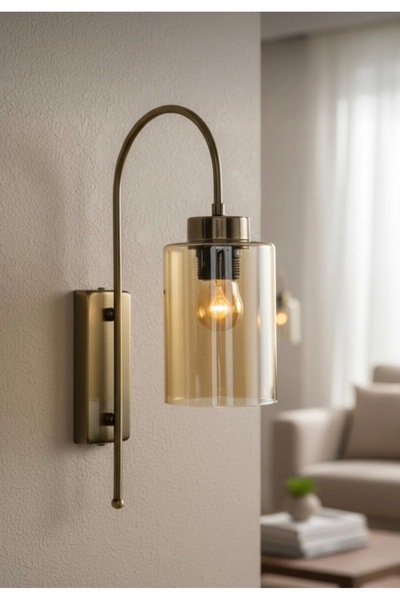 luxury modern aydınlatma Honey Color Glass Sconce Wall Lamp Modern Hotel Cafe...