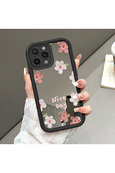 CASEVIBE iPhone 16 Pro Max Uyumlu Tatlı Sakura Desenli Aynalı Silikon Telefon...