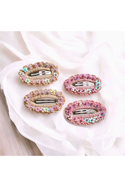 The Cloudish Shop Παιδικό σετ 4 κουμπωτών αγκράφες με βελονάκι και χάντρες - ...