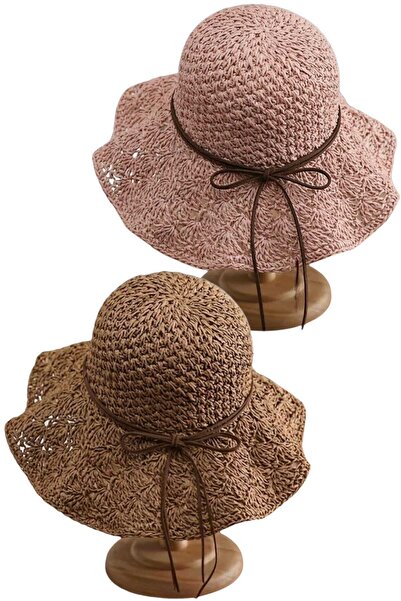 Uniquetrenders Women's Summer Straw Hat Knitted Patterned Wide Brim Bohemian ...