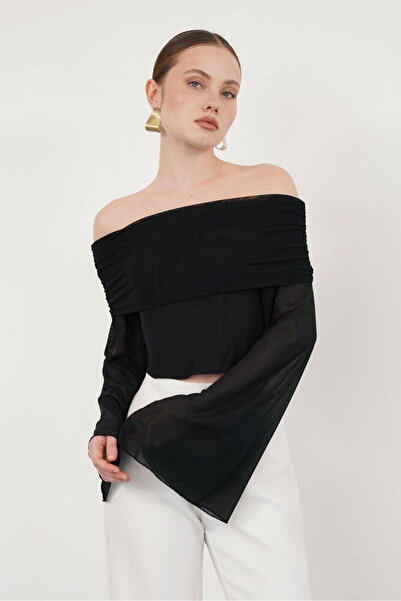 Lady Pixie Long Sleeve Tulle Blouse