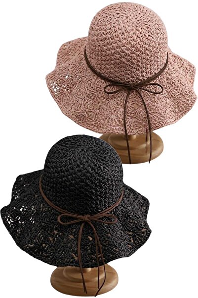 Uniquetrenders Women's Summer Straw Hat Knitted Patterned Wide Brim Bohemian ...