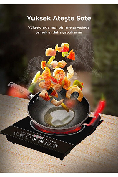 ROBO 2200W Dijital Dokunmatik Tekli Elektrikli Ocak - Tüm Tencere Tiplerine U...