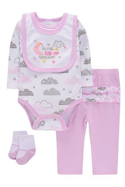 Bambimici -Printed Long Sleeve Bodysuit with Pyjama - Multicolors, 03M to 12M