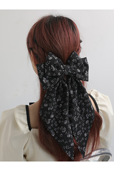 Take Two By Styli Floral Print Bow Hair Clip