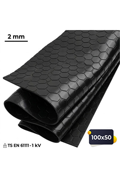 Altitek 50x100 cm İzole Halı 2 mm 1 kV Elektrik Yalıtkan Paspas İş Güvenliği ...