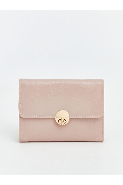 LC Waikiki محفظة نسائية وردية اللون مع إغلاق بالكبس