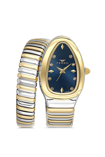 FERRO Yellow and Silver Steel Cord Women's Wristwatch Fl40165A-D3 3Atm Water ...