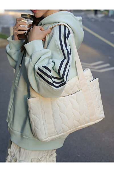 Take Two By Styli White Quilted Shoulder Bag