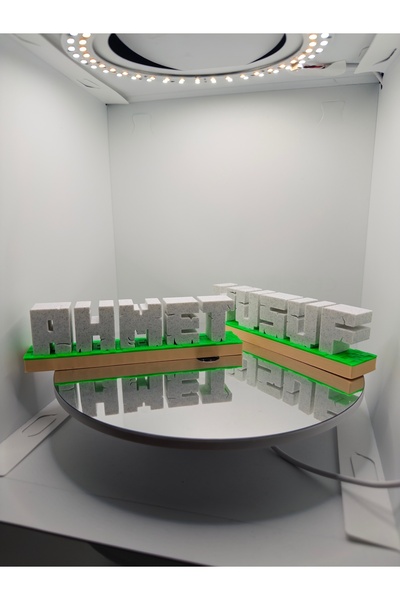 Print Zone Kişiye Özel Minecraft Temalı Masaüstü İsimlik - Oyuncu Odası ve Ço...