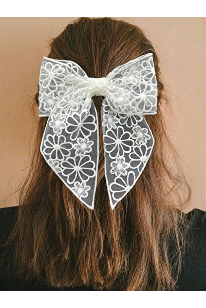 Take Two By Styli White Lace Bow Hair Clip