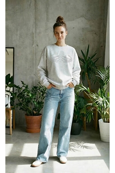 ZAVIXO Γυναικείο Φούτερ με Σχέδιο Χειροποίητης Στάμπας Τσάντας