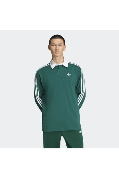 adidas Αυθεντικό Ανδρικό Μακρυμάνικο Πόλο Ράγκμπι Adicolor 3-Stripes