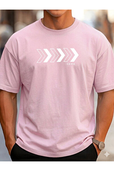 VODEXA Tricou oversize unisex cu imprimeu GAMA, 100% bumbac, croială conforta...