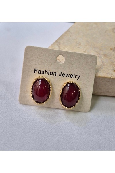 SELUVİA أقراط نسائية بيضاوية الشكل ذات حواف ذهبية - تصميم أنيق وعصري وراقٍ