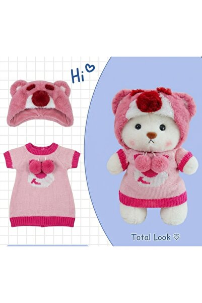 Takara Tomy دمية دب سانريو الوردية المحشوة بحجم 30 سم مع ملابس، دمية دب محشوة...