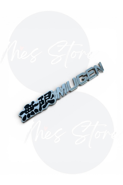 mes store Honda Uyumlu Mugen Yazılı Metal Yazı Yapıştırma Logo Amblem Krom