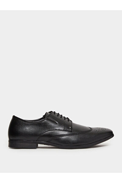 Styli Black Classic Brogue Lace-Up Shoes