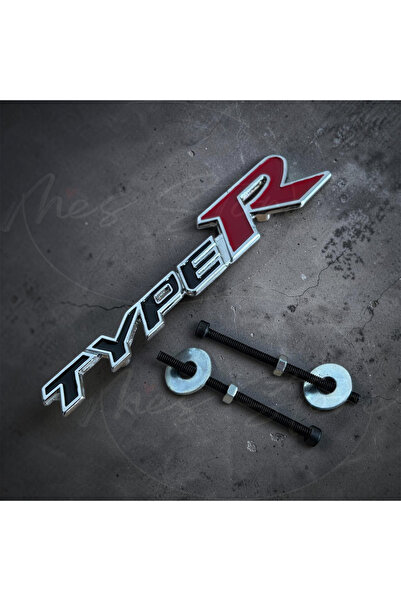 mes store Honda Uyumlu Typer Yazılı Metal Vidalı Arma Panjur Logosu Amblemi TypeR