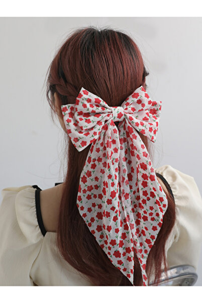 Take Two By Styli Floral Print Bow Hair Clip