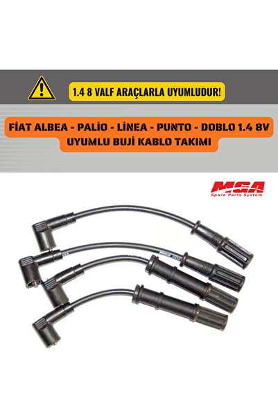 MGA Fiat Albea Palio Linea Punto Doblo 1.4 Fire 8V Uyumlu Buji Kablo Takımı (...