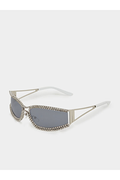 Styli Embellished Oval Sunglasses