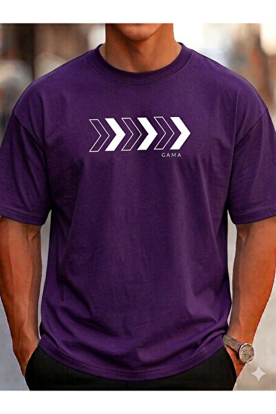 VODEXA Tricou oversize unisex cu imprimeu GAMA, 100% bumbac, croială conforta...