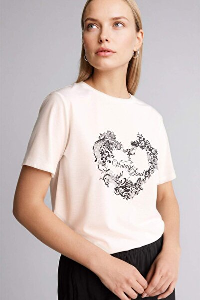 DeFacto Tricou cu mânecă scurtă Regular Fit guler rotund Floral H1435AX26SP