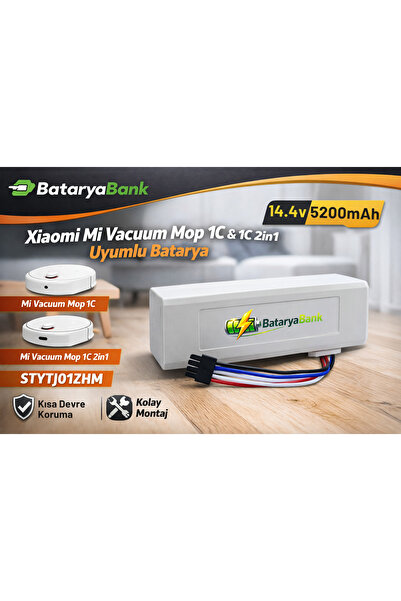 BataryaBank Mi Vacuum Mop 1c 2in1 Robot Süpürge Bataryası 14.4V 5200MAH YÜKSE...