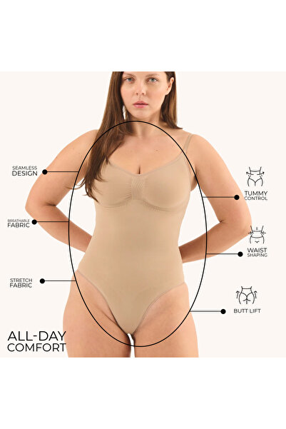 VIGORV Seamless Slip Bodysuit Corset Belly Shaper