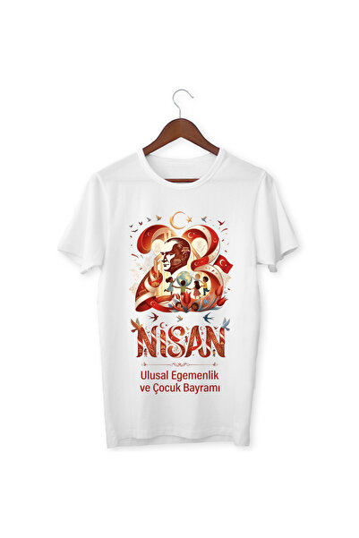 ALPŞAN TİCARET Μπλουζάκια 23 Απριλίου Μπλουζάκι 23 Απριλίου Λευκό μπλουζάκι γ...