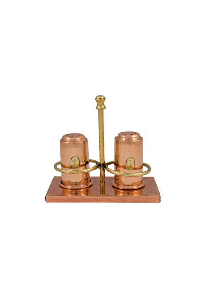 Destilatori Copper Salt and Pepper Shakers Set with Stand, Handmade in Greece