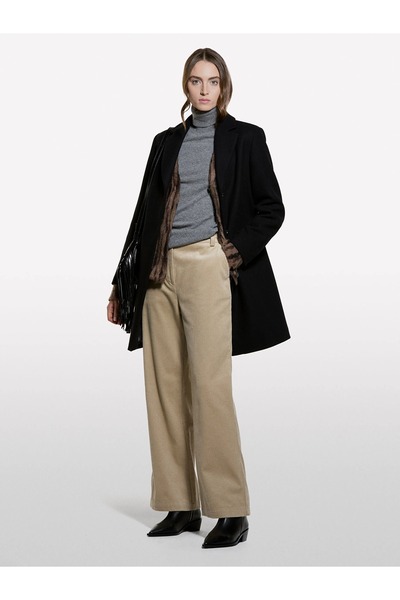 Sisley Women's Wool and Cashmere Blend Ribbed Detailed Turtleneck Sweater 325...