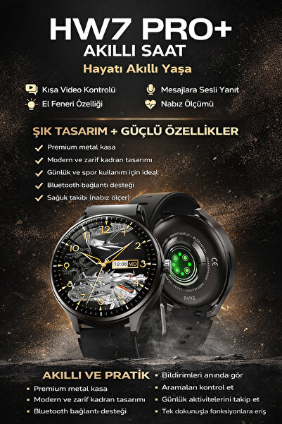 Qifit HW7 PRO+ Akıllı Saat 1.46" HD Ekran | Bluetooth Arama | Uzun Pil Ömrü | Sesli Asistan | Su Geçirmez