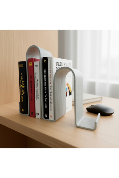 No branded Wavy Ribbon Type Bookend – Decorative Stand with Striations