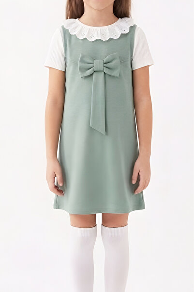 MODANINO Κοριτσίστικο Φόρεμα 2 τεμαχίων (Φόρεμα διπλής όψης από ύφασμα + Μπλο...