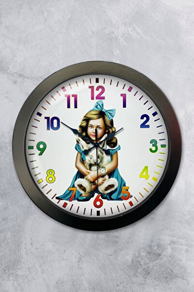 handanca Δώρο 36 εκ. Χρώμιο Μεταλλικό Ρολόι Τοίχου Νεαρής Κοπέλας
