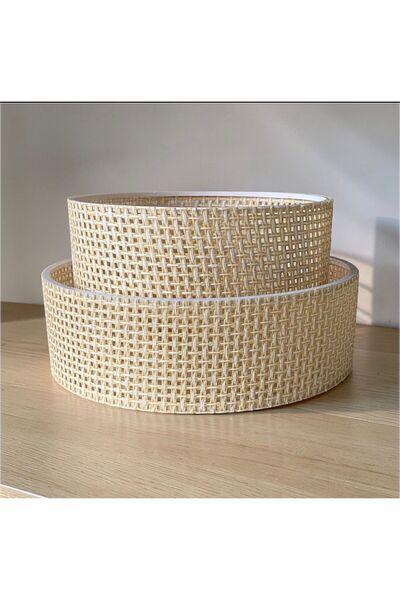 flu aydınlatma 2 katlı Modern Doğal Rattan BAŞLIK Salon Yatak Odası (1 ADET Ş...