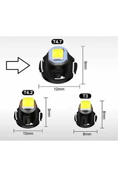 T4.7 Led Gösterge Lambası Beyaz Renk Led 3 Adet