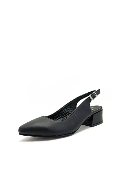 GDT Ayakkabı Genuine Leather Black Color Thick Heel 35-36-37-38-39-40-41 Size...