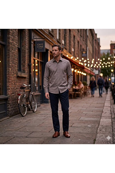 Fine Touch Men's Classic Shirt – Premium 100% Cotton Quality Comfortable Casu...